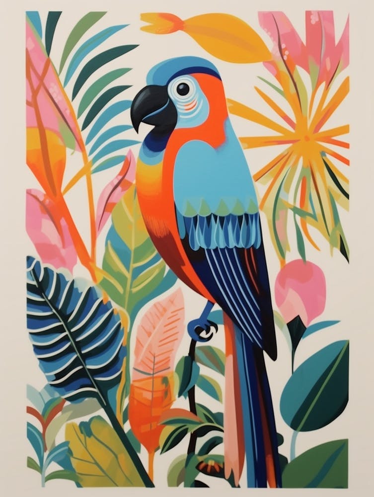 Colourful Scandi Bird Parrot 2