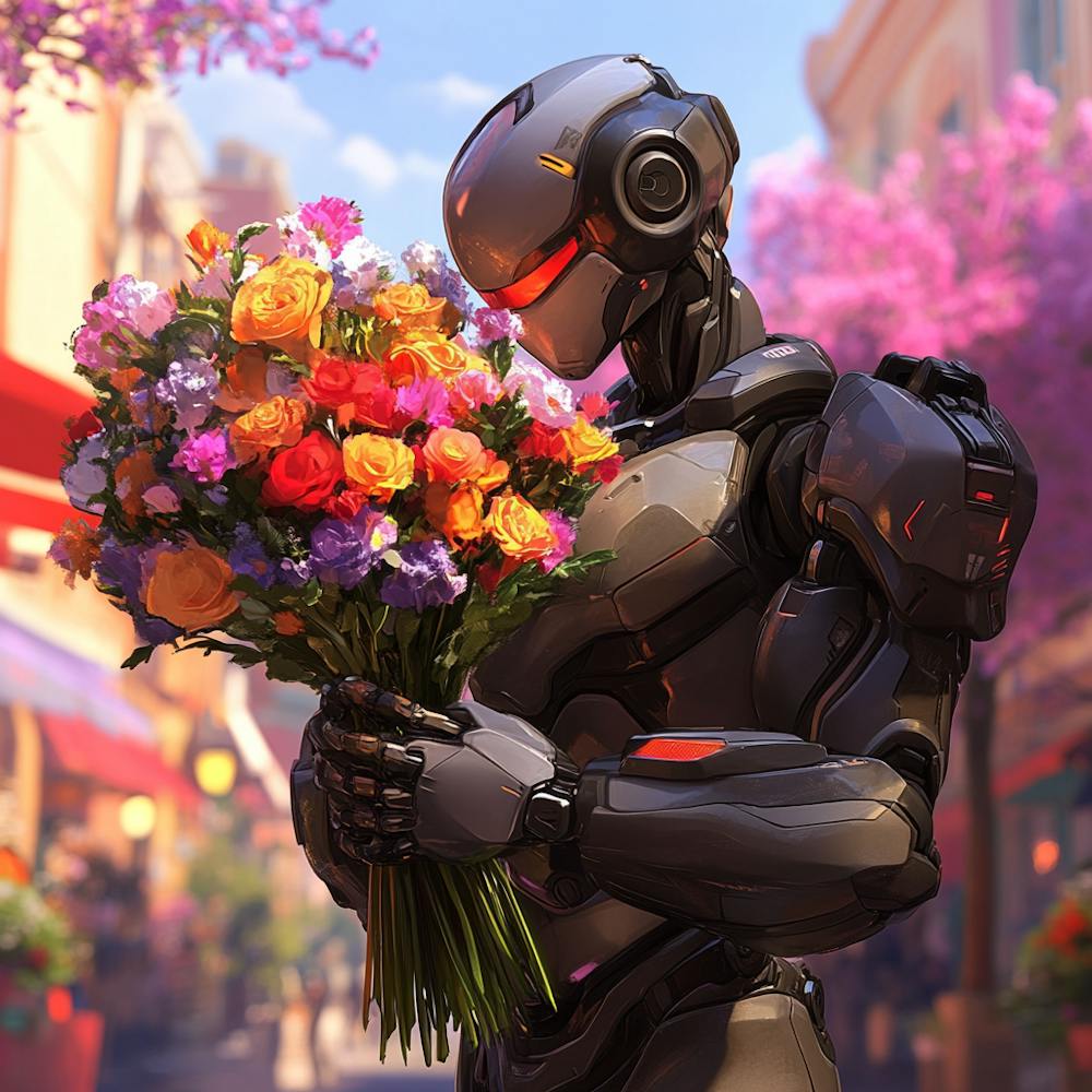 Robot Holding Flowers