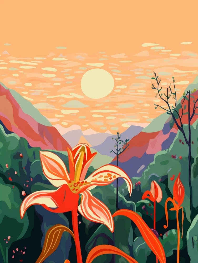Boho Wildflower Painting Trout Lily