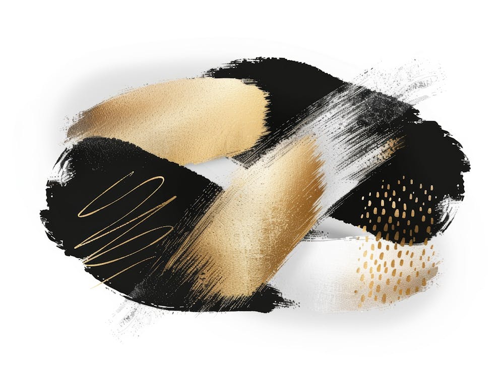 Abstract Gold And Black Painting 50