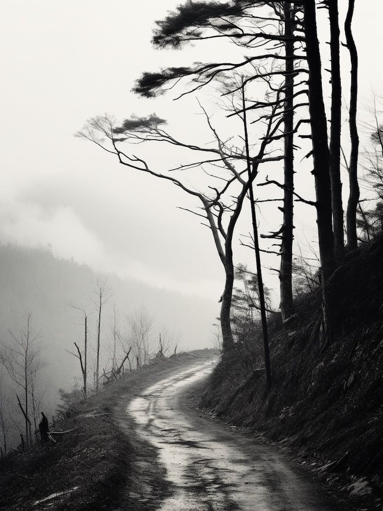 Great Smoky, Black And White Analogue Photograph 4