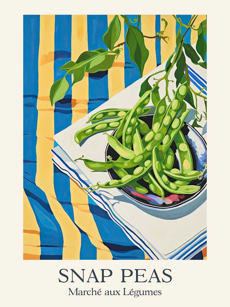 Marche Aux Legumes Zuckererbsen-Sommerillustration 1