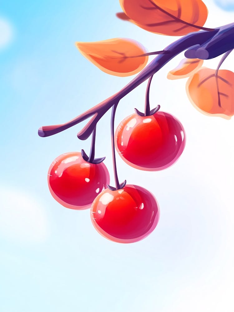 Red Berries On A Branch