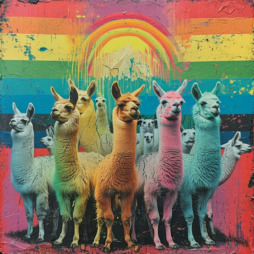 Rainbow Llama Collage 2