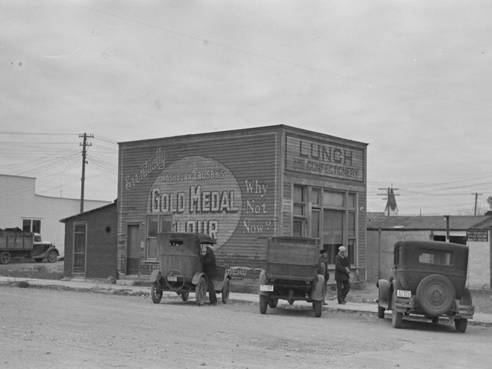 Street Scene, Ray, North Dakota By Russell Lee