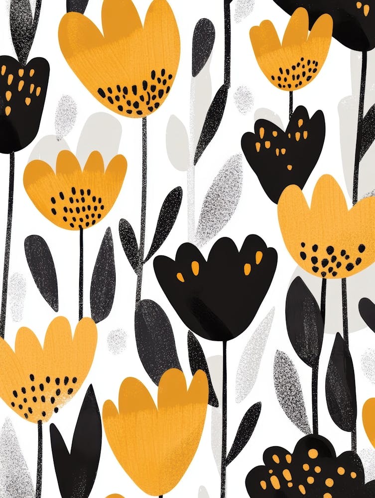 Yellow And Black Flowers 1