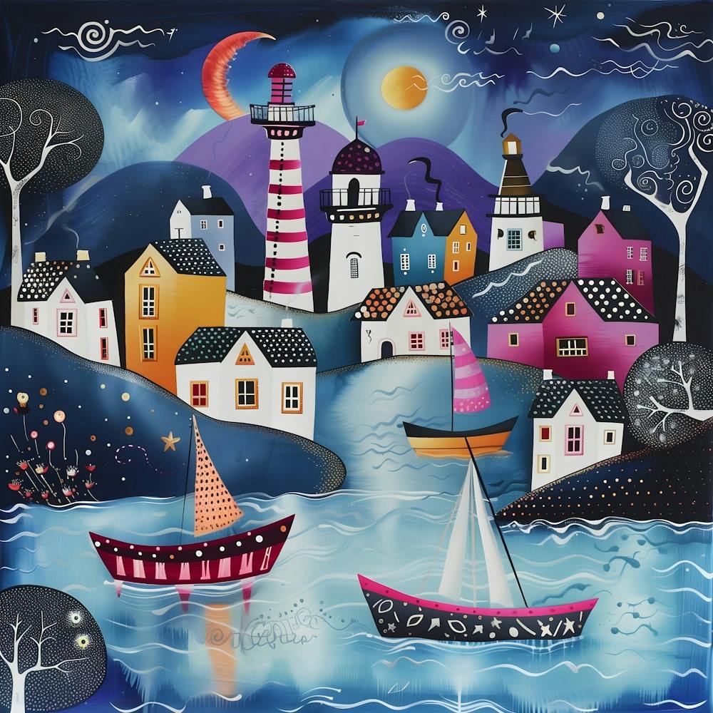 Boathouses At Night, Naïve Folk