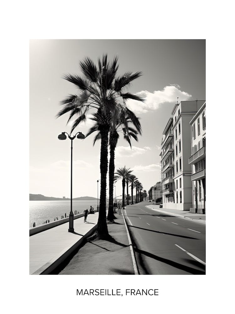 Poster Of Nice, France, Photography In Black And White 3