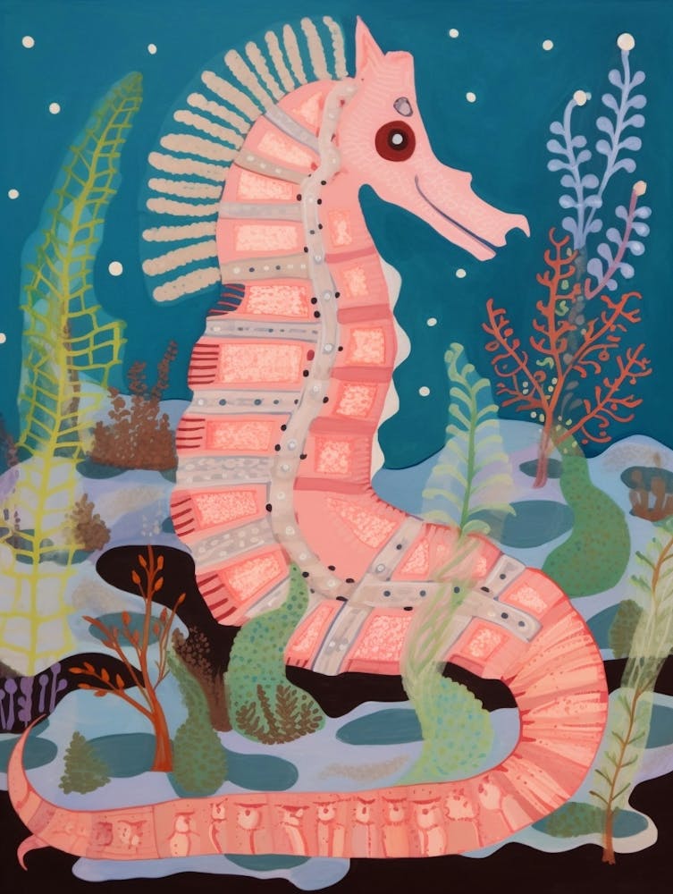 Maximalist Animal Painting Seahorse 3