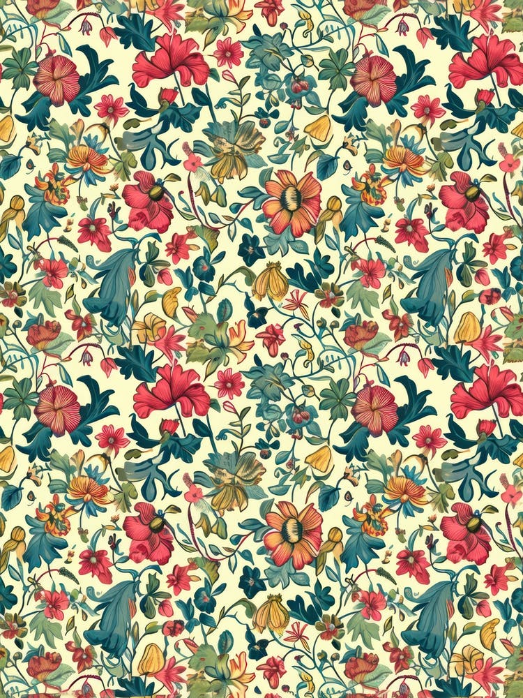 Clover Chic London Fabrics Floral Pattern 1