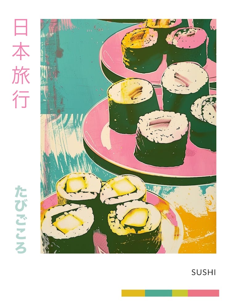 Sushi Duotone Silkscreen Poster 1