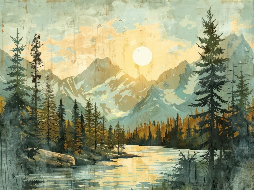 Illustration Rétro Forêt 1