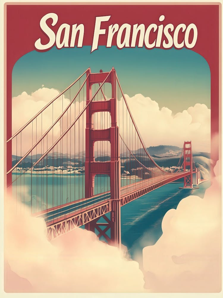 Aihrgdesign A Vintage Travel Poster Of San Francisco Featurin 484f8e5f F16e 49b6 B461 Acfb5b10620d 3