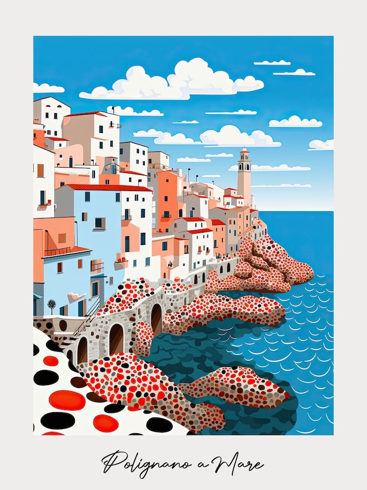 Poster Of Polignano A Mare, Italy, Illustration In The Style Of Pop Art 3