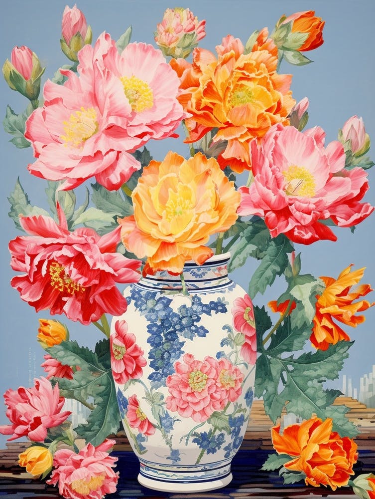 Cactus Painting Maximalist Still Life Austrocylindropuntia Subulata