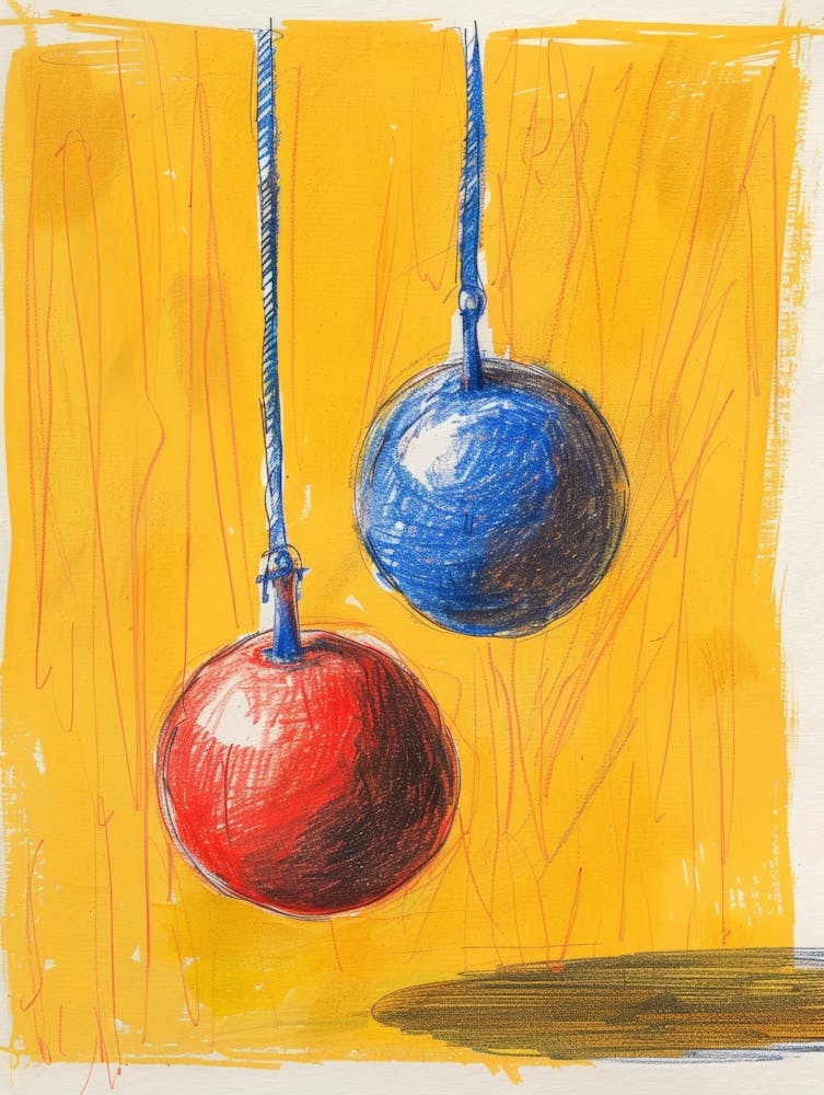 Two Red And Blue Bells