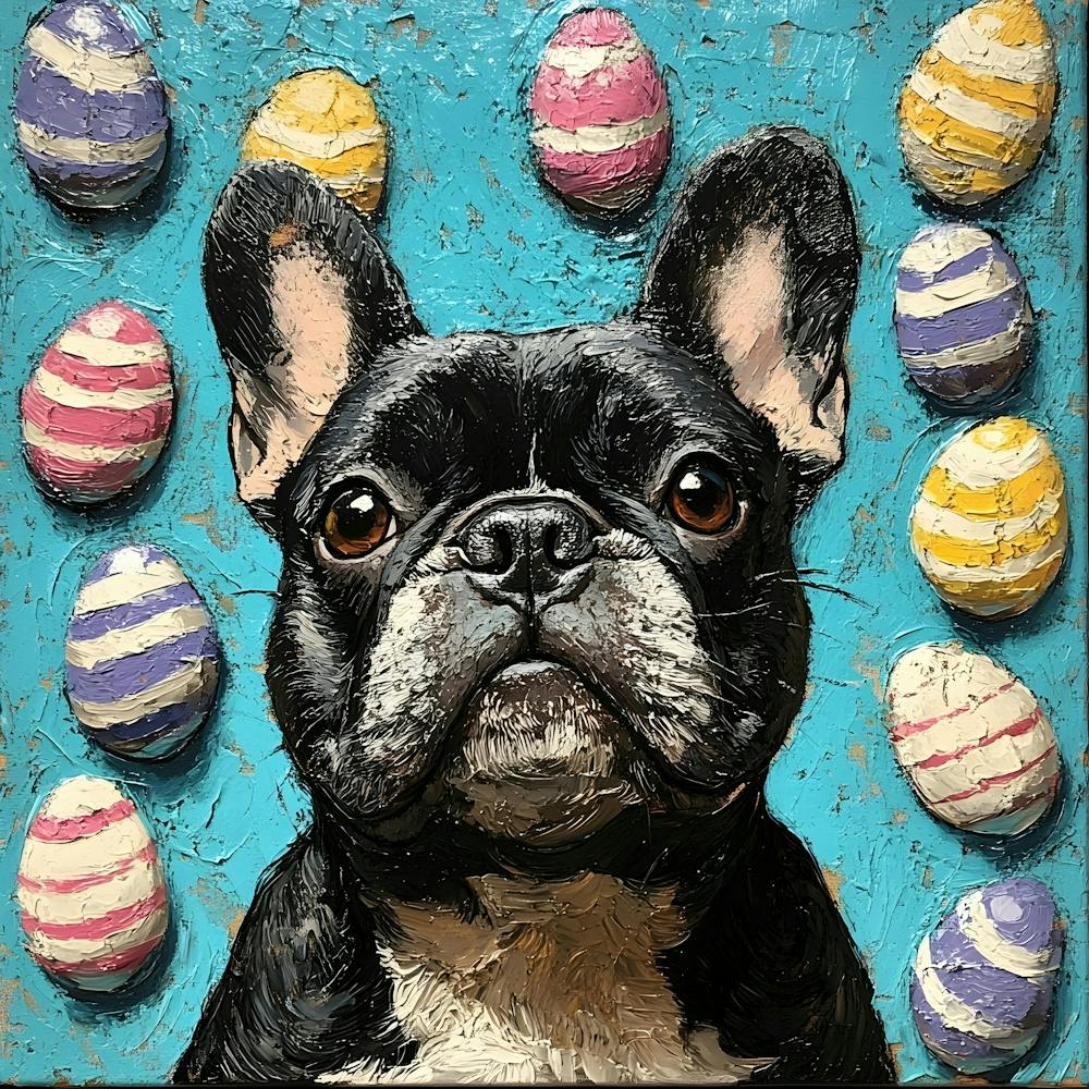 Frenchie mit Ostereiern 4