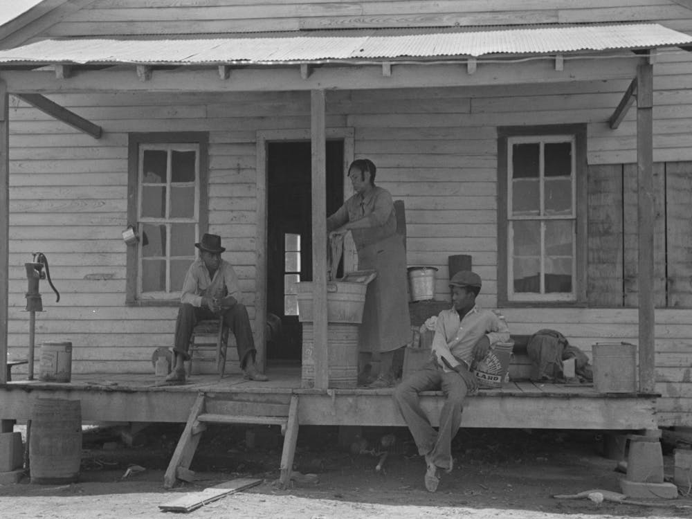 Rear Porch Of Old Cabin Of Fsa (Farm Security Administration) Client, Southeast Missouri Farms By Russell