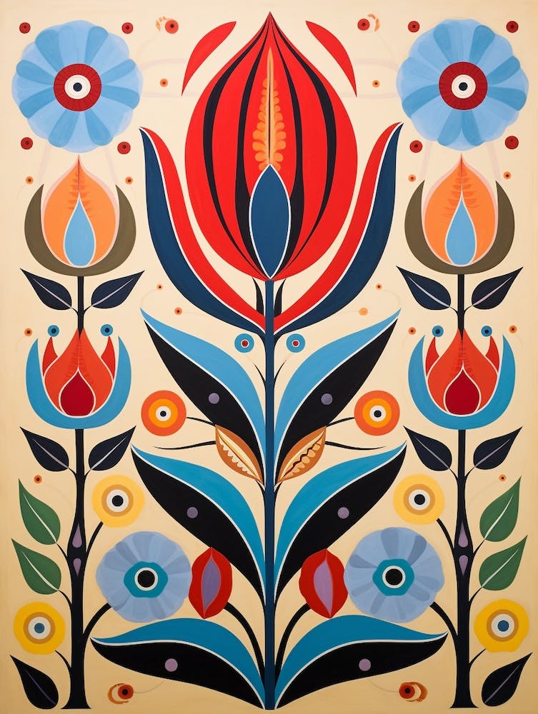 Flower Motif Painting Tulip 4