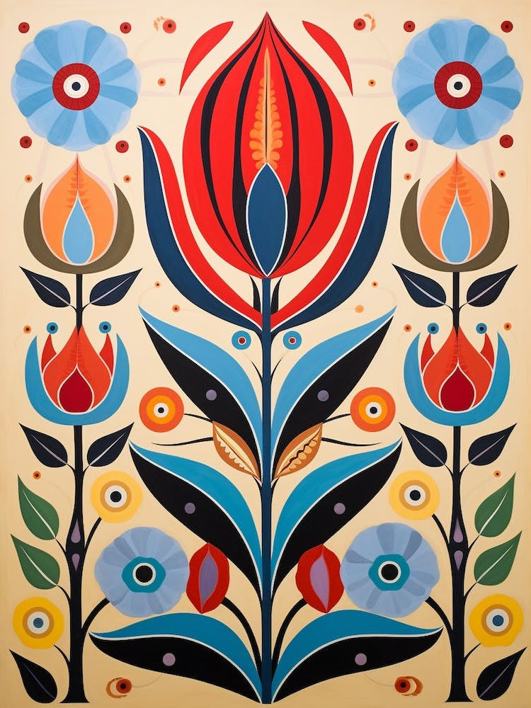 Flower Motif Painting Tulip 4