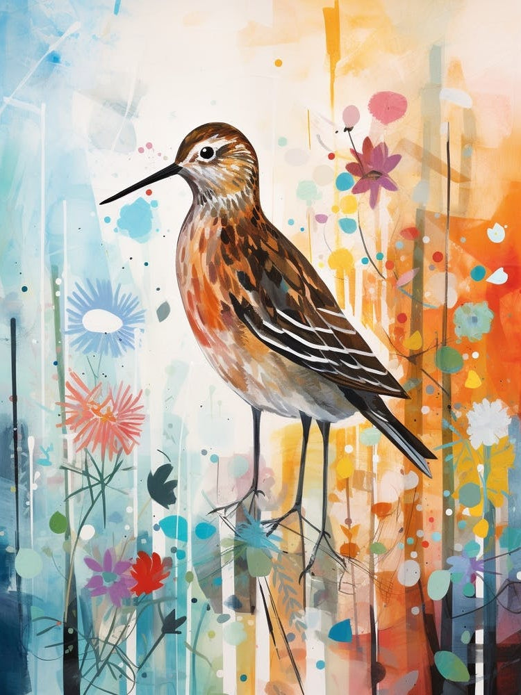 Bird Painting Collage Dunlin 2