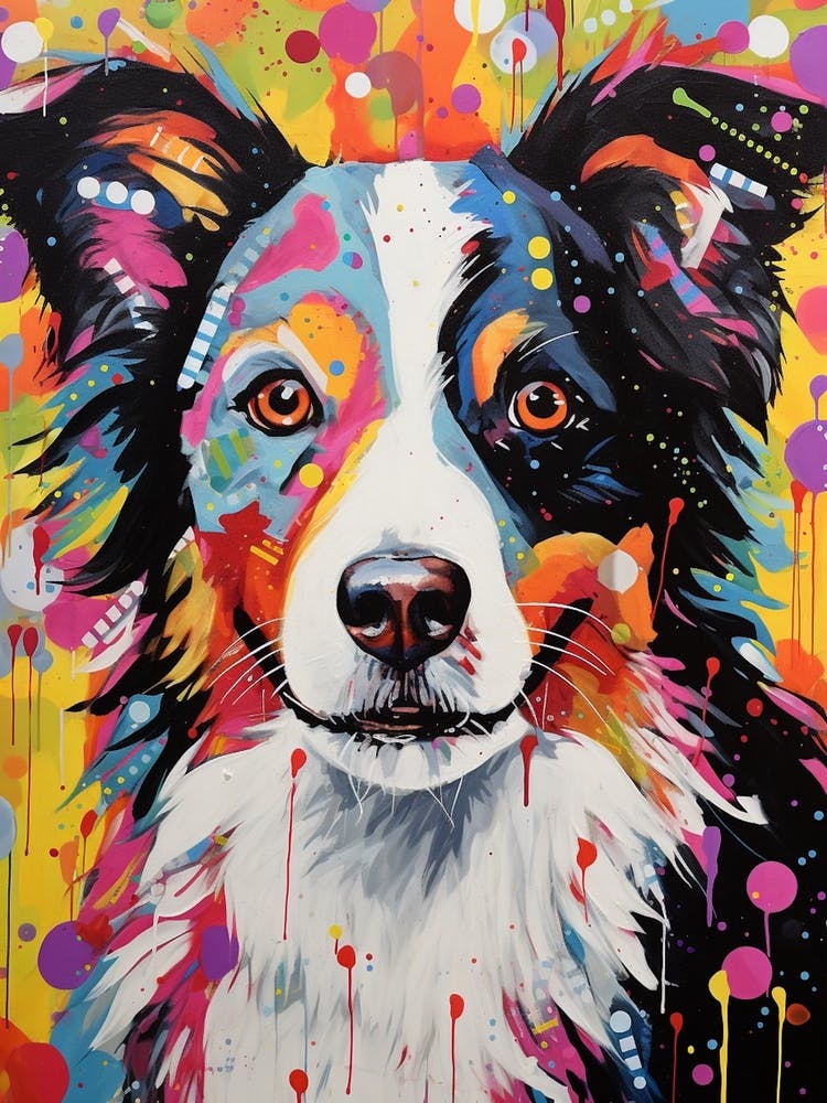 Border Collie Pop Art Paint 5