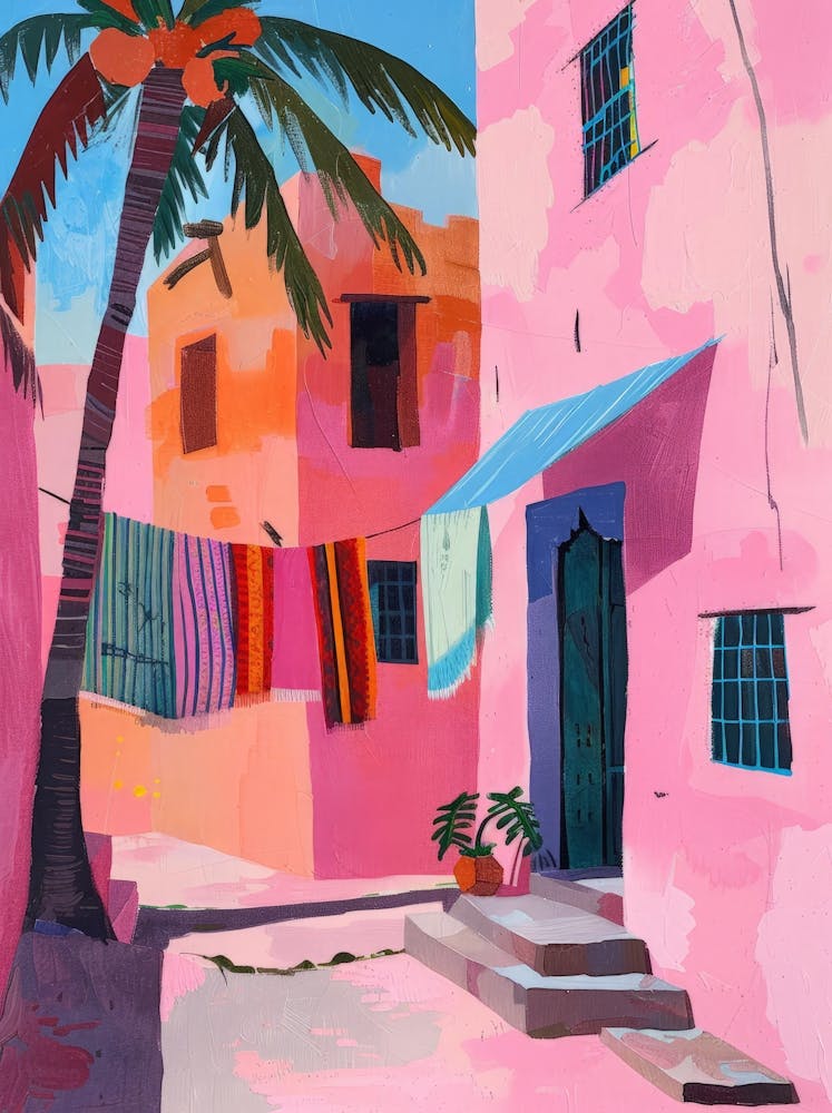 Pink Houses In Morocco 1