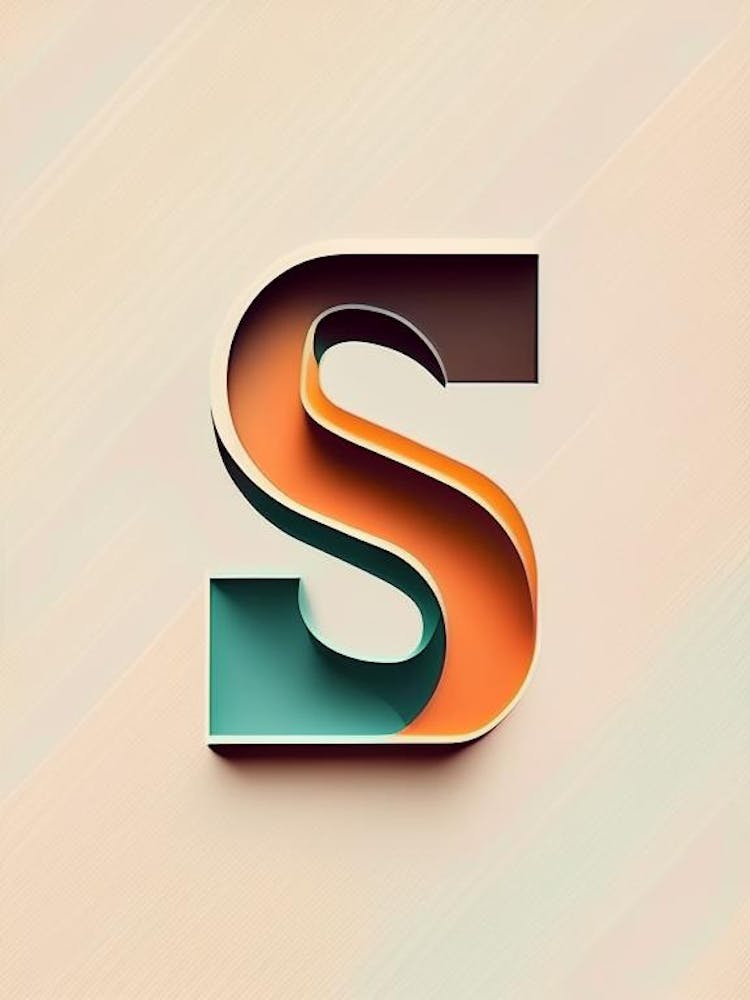 S, Letter, Alphabet Retro Minimal 3