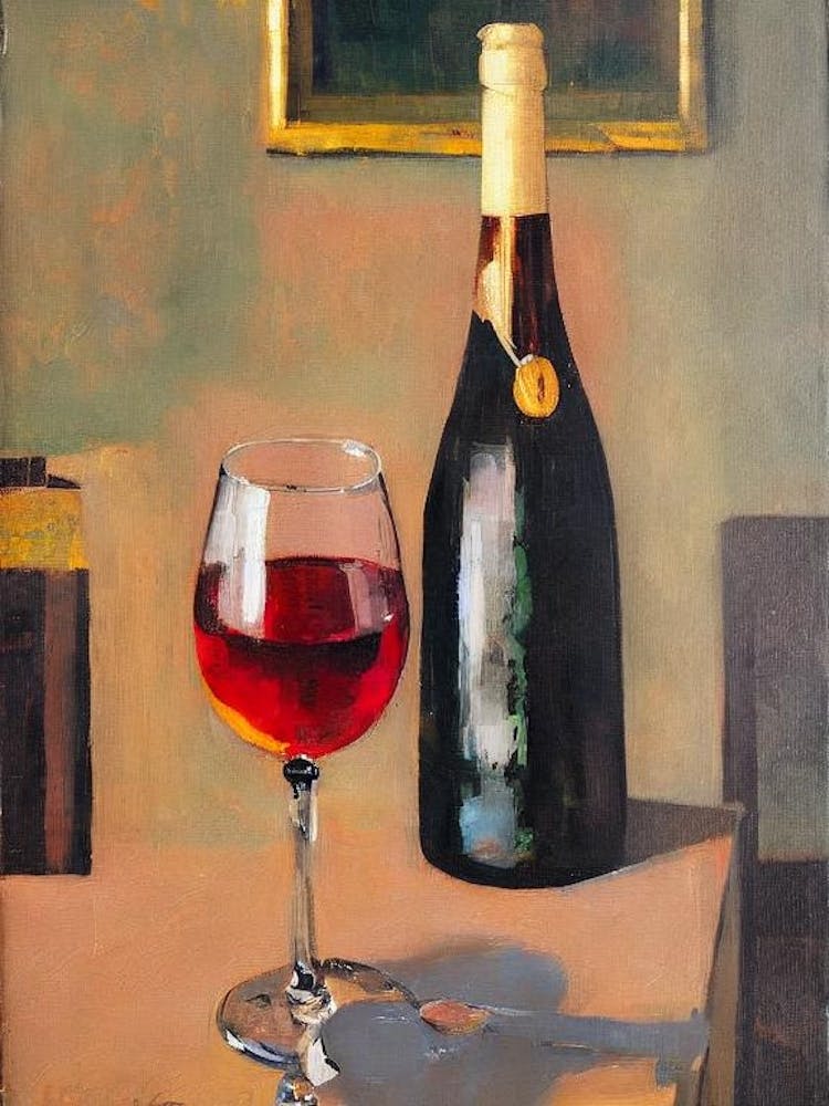 Riesling Oil Painting Cocktail Poster
