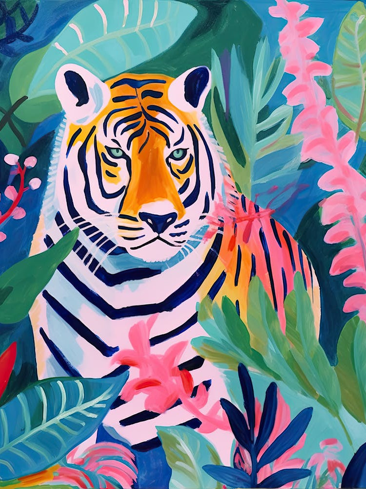 Tiger In The Jungle, Matisse Inspired 1
