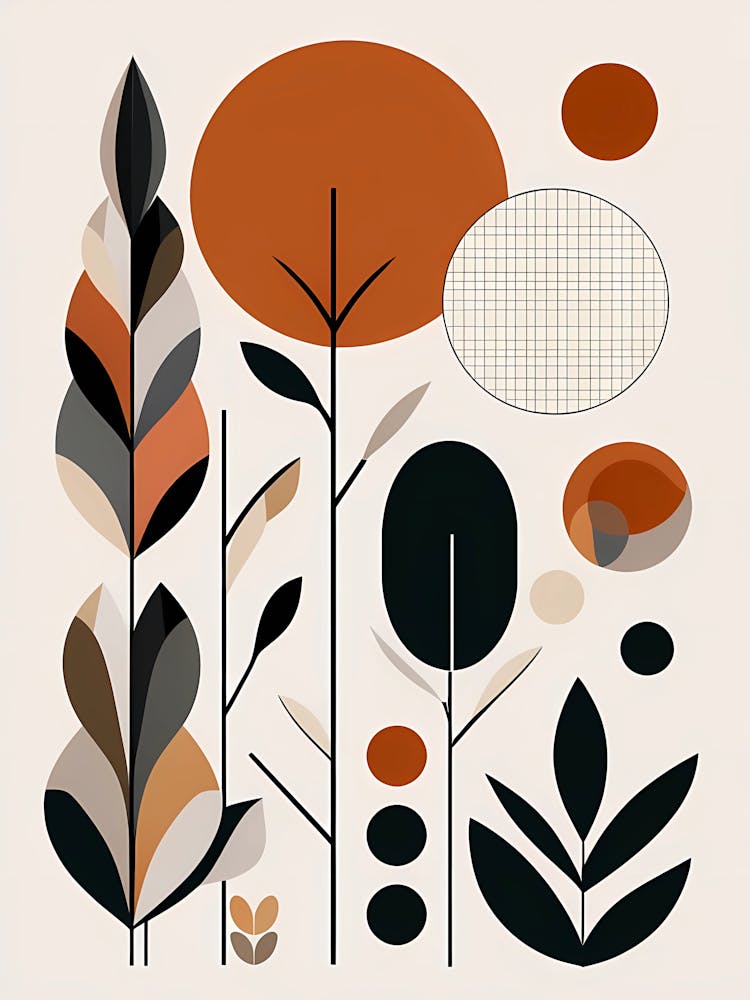Modern Abstract Illustration With Stylized Plant Shapes (1)