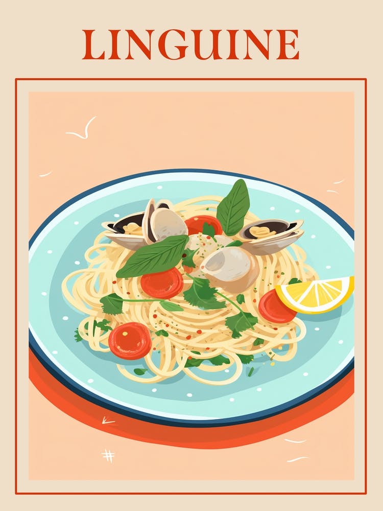 Linguine Italian Pasta Poster