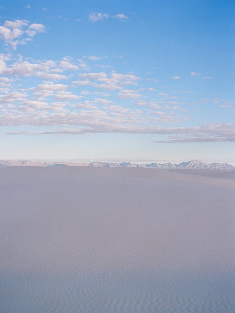 White Sands New Mexico Hiker on Film
