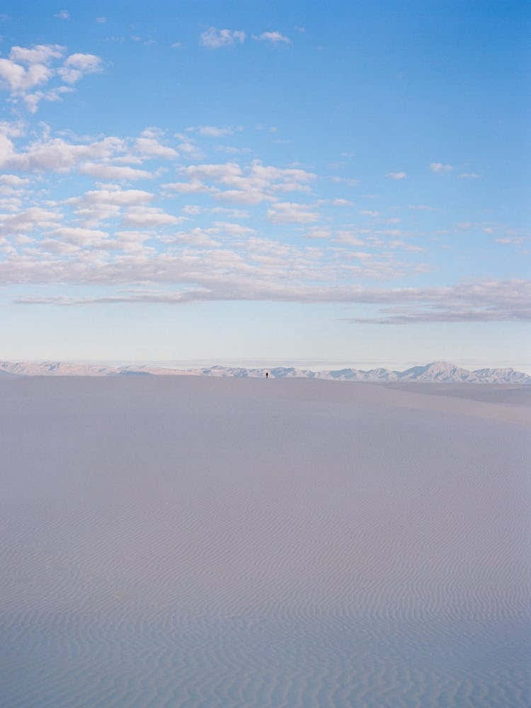 White Sands New Mexico Hiker on Film