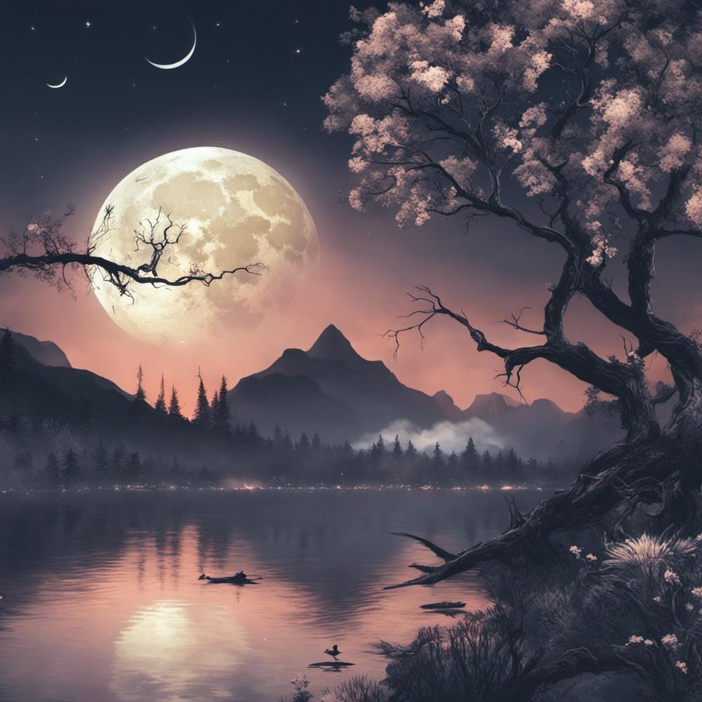 Full Moon Over Lake