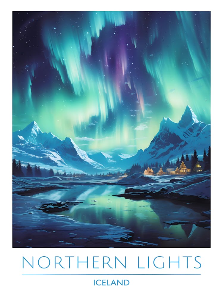 Aurores boréales en Islande
