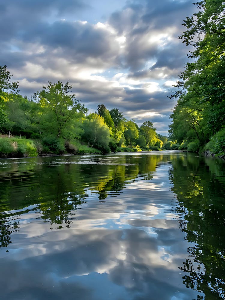 Spiegelungen in einem Fluss