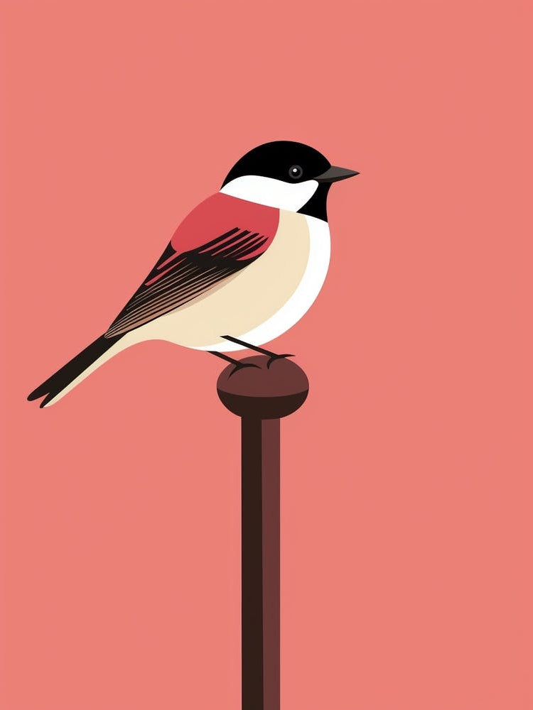 Minimalist Carolina Chickadee 1 Illustration