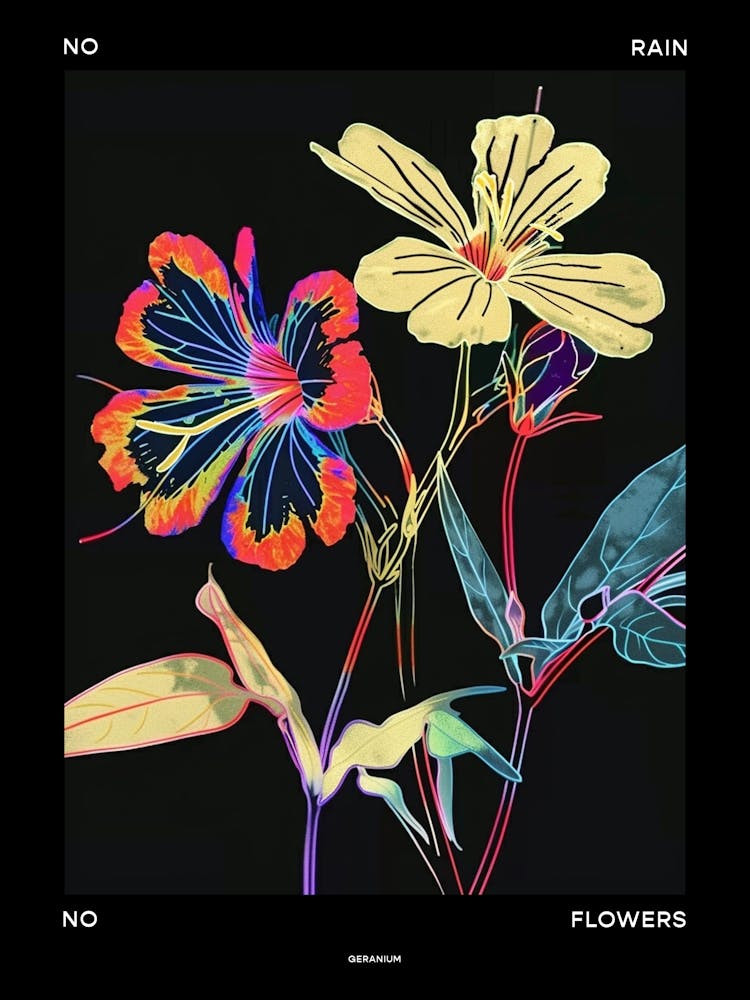 No Rain No Flowers Poster Geranium 2