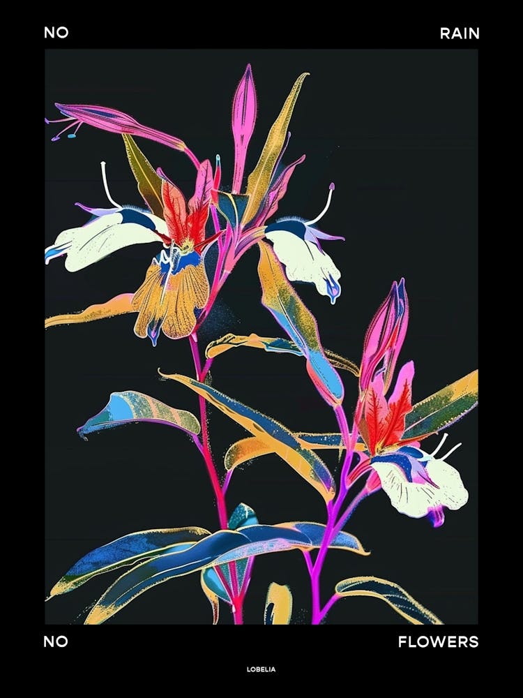 No Rain No Flowers Poster Lobelia 4