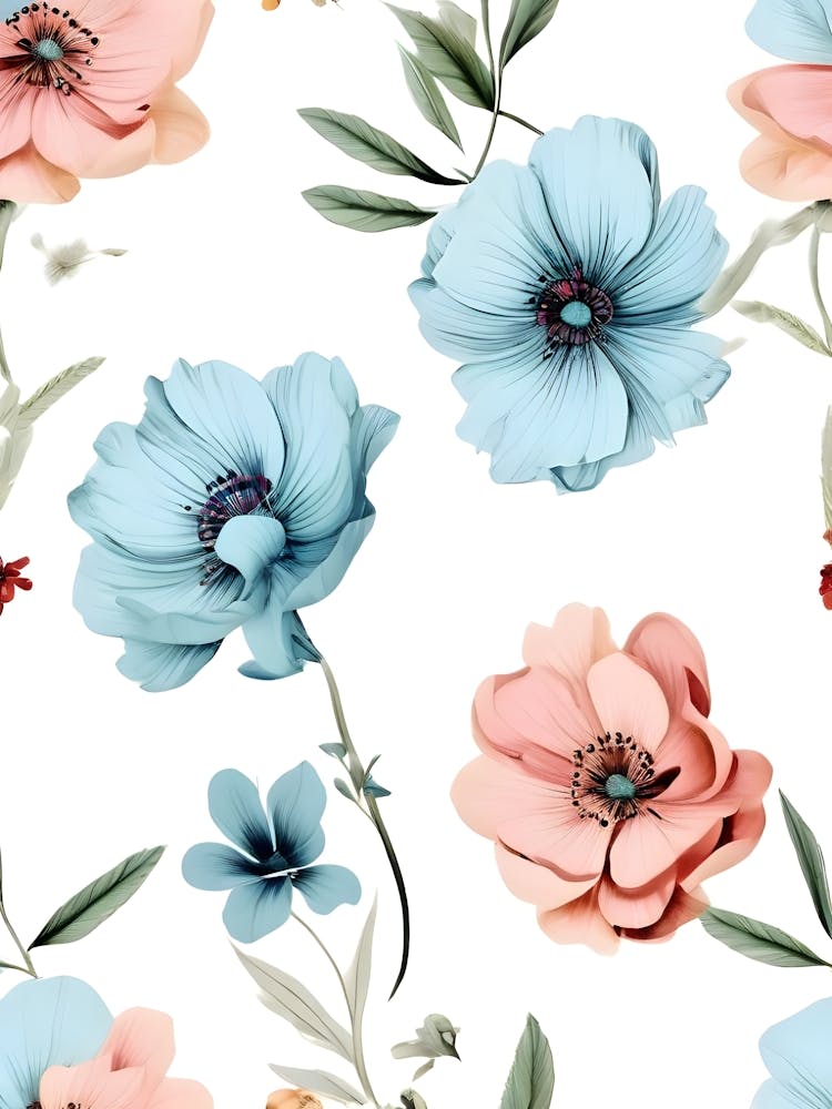 Watercolor Flowers Seamless Pattern 2