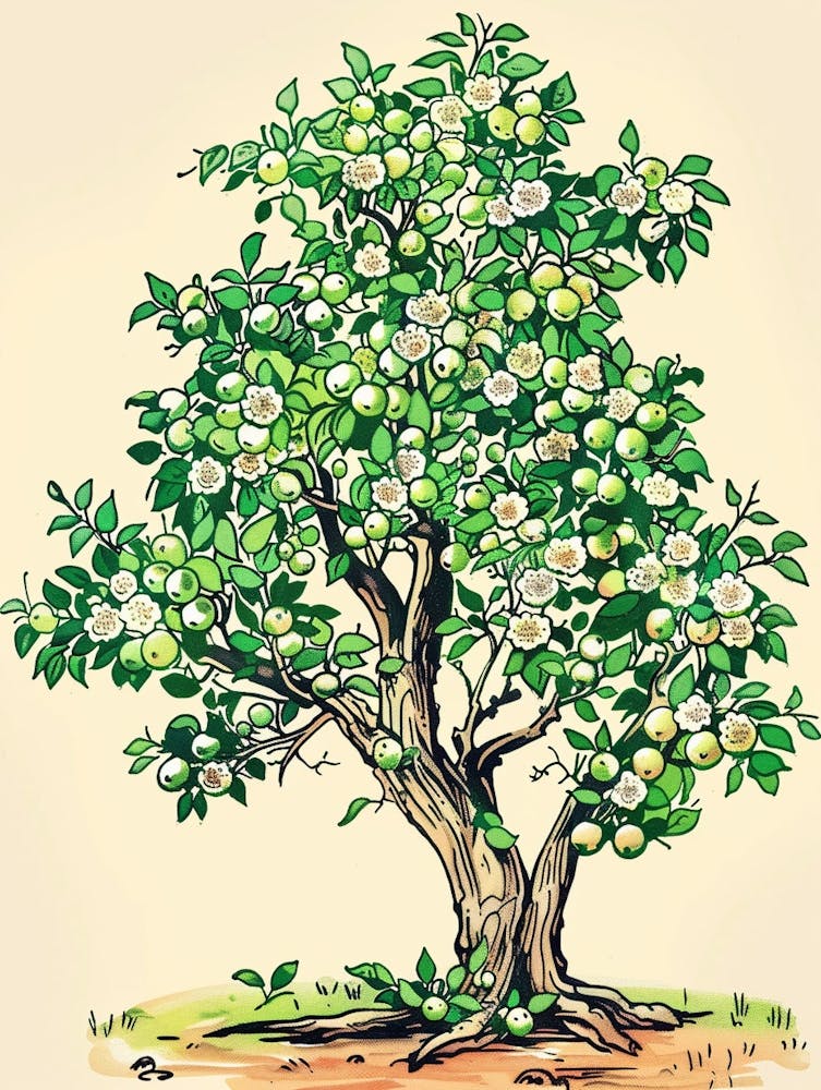 Lime Tree Storybook Illustration 2