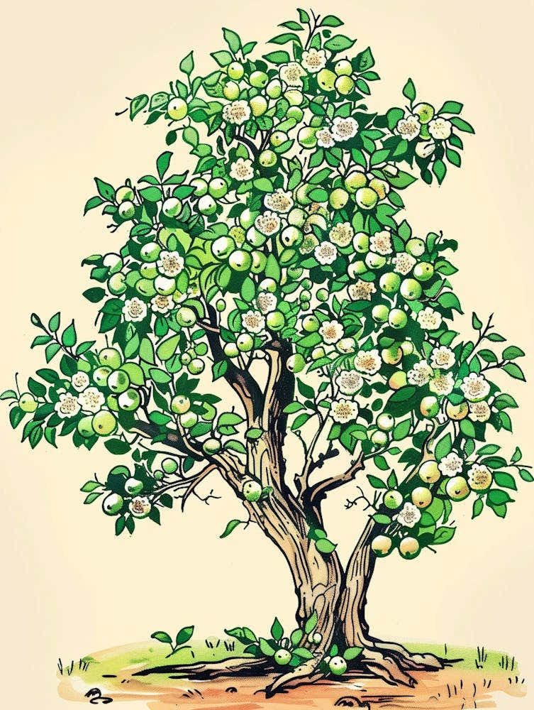 Lime Tree Storybook Illustration 2