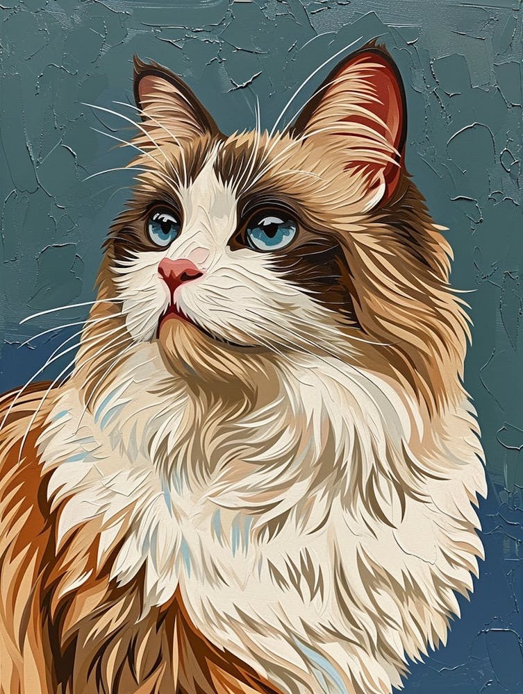 Ragdoll Cat Relief Illustration 1
