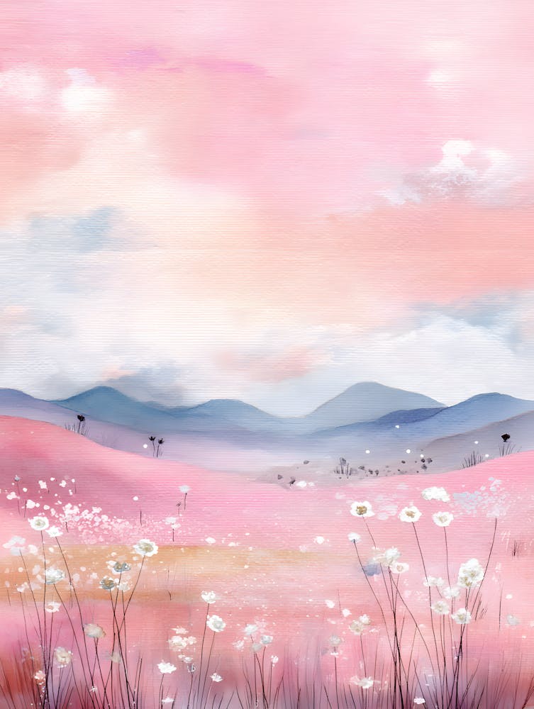 Gorgeous Serene Hill Pink Landscape 12