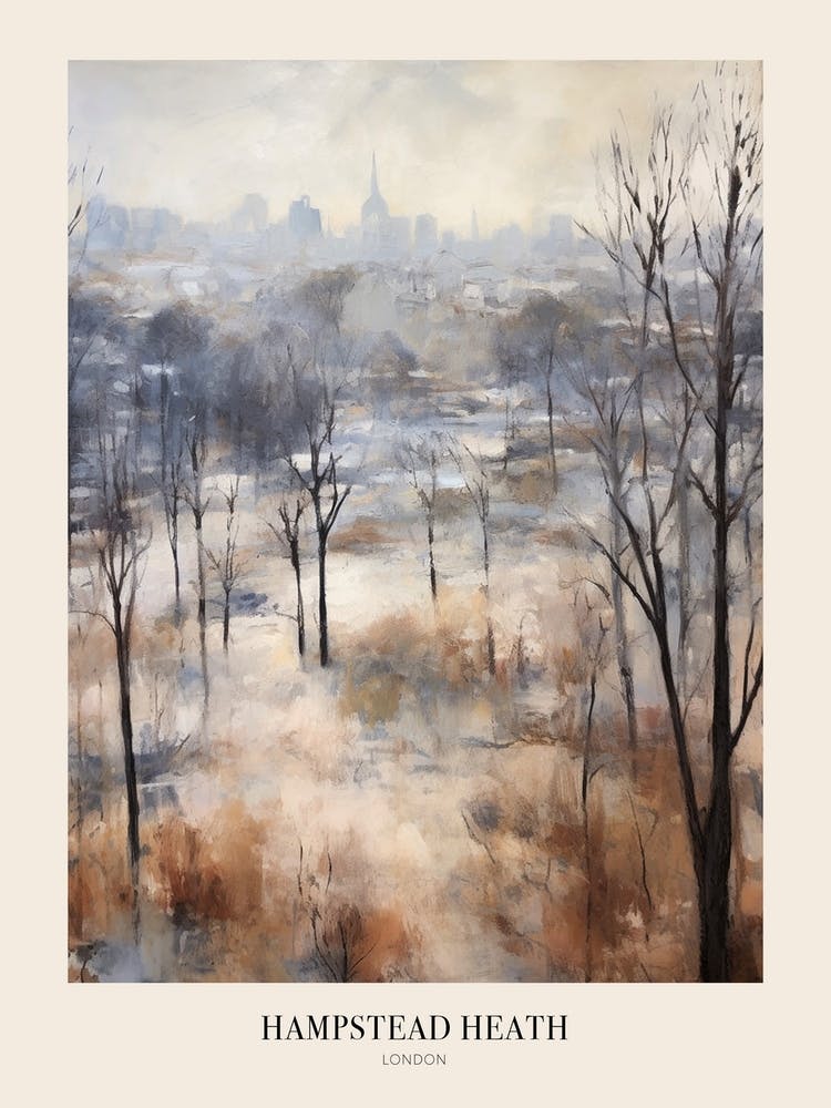 Winter City Park Poster Hampstead Heath London 2