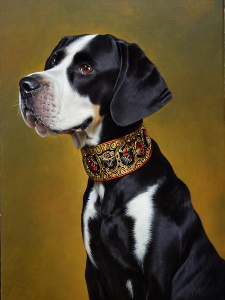 Mastiff 3 Renaissance Portrait Oil Painting