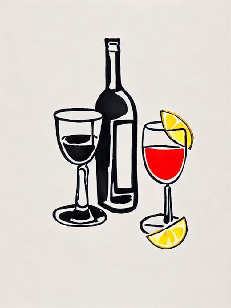 Picasso Line Drawing Cocktail Poster