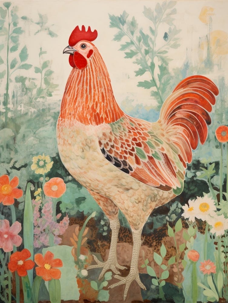 Chicken 1 Detailed Bird Painting
