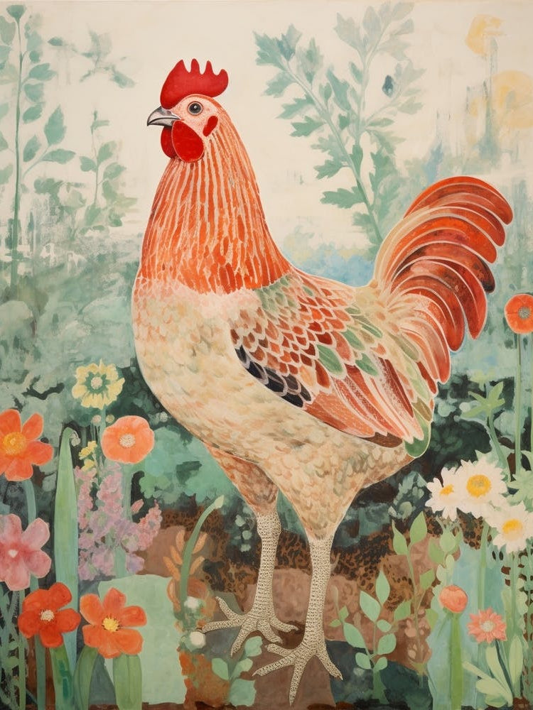 Chicken 1 Detailed Bird Painting